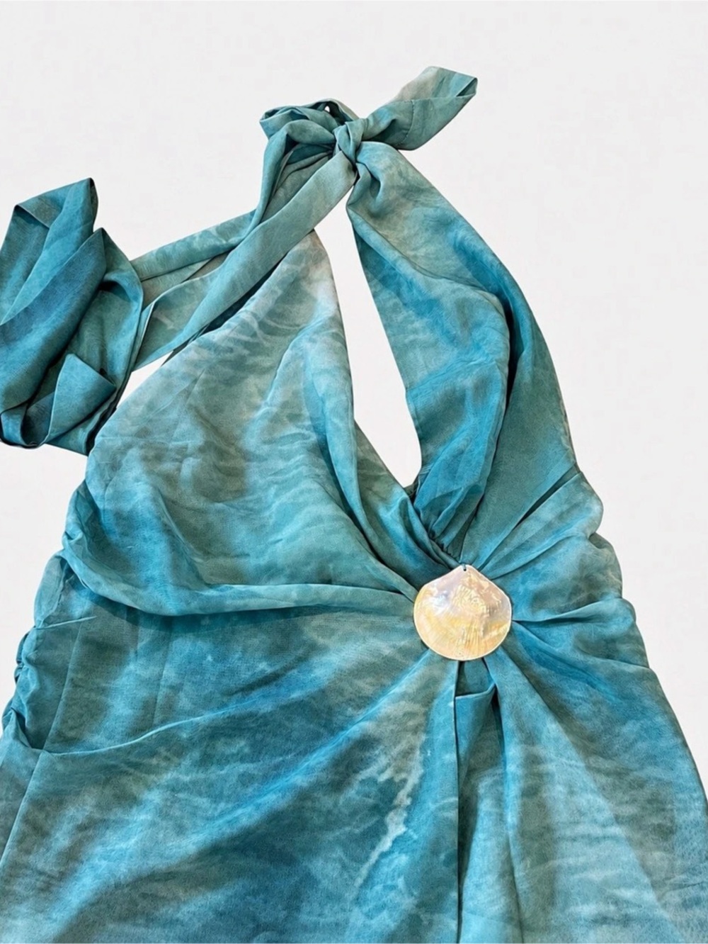 Peppermayo Acapulco Shell Mini Dress Tie-Dye Blue XXS